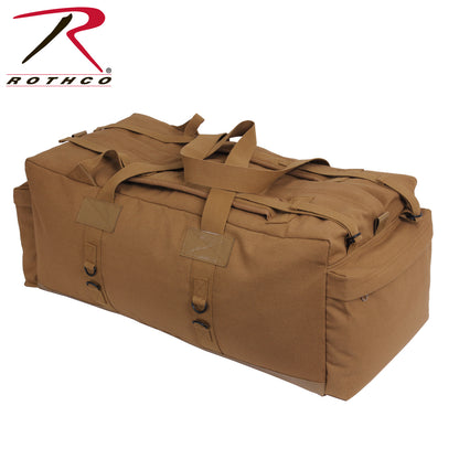 Rothco Tactical Duffle Bag Coyote Brown - Heavyweight Canvas with Waterproof Base and Adjustable Backpack Straps