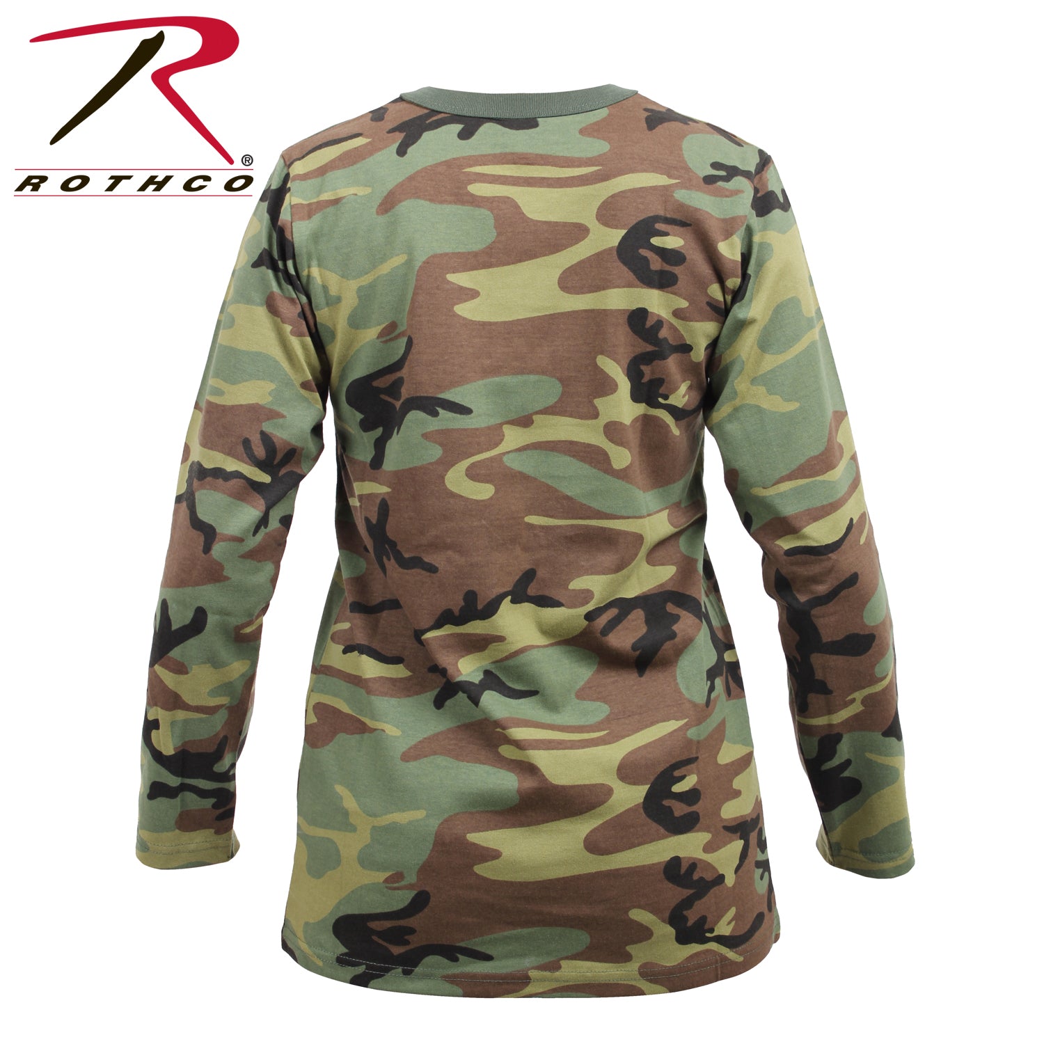 Rothco Women's Long Sleeve Camo T-Shirt Size S - Classic Woodland Pattern