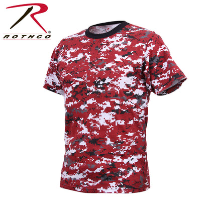 Rothco Digital Camo T-Shirt in Red Digital Camo Size Small