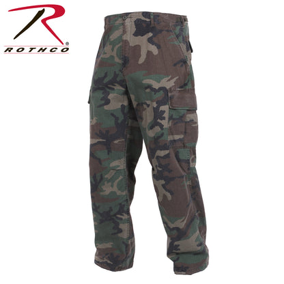 Rothco Vintage Vietnam Rip-Stop Fatigue Pants in Woodland Camo, Size Small