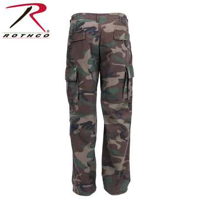 Rothco Vintage Vietnam Rip-Stop Fatigue Pants in Woodland Camo, Size Small