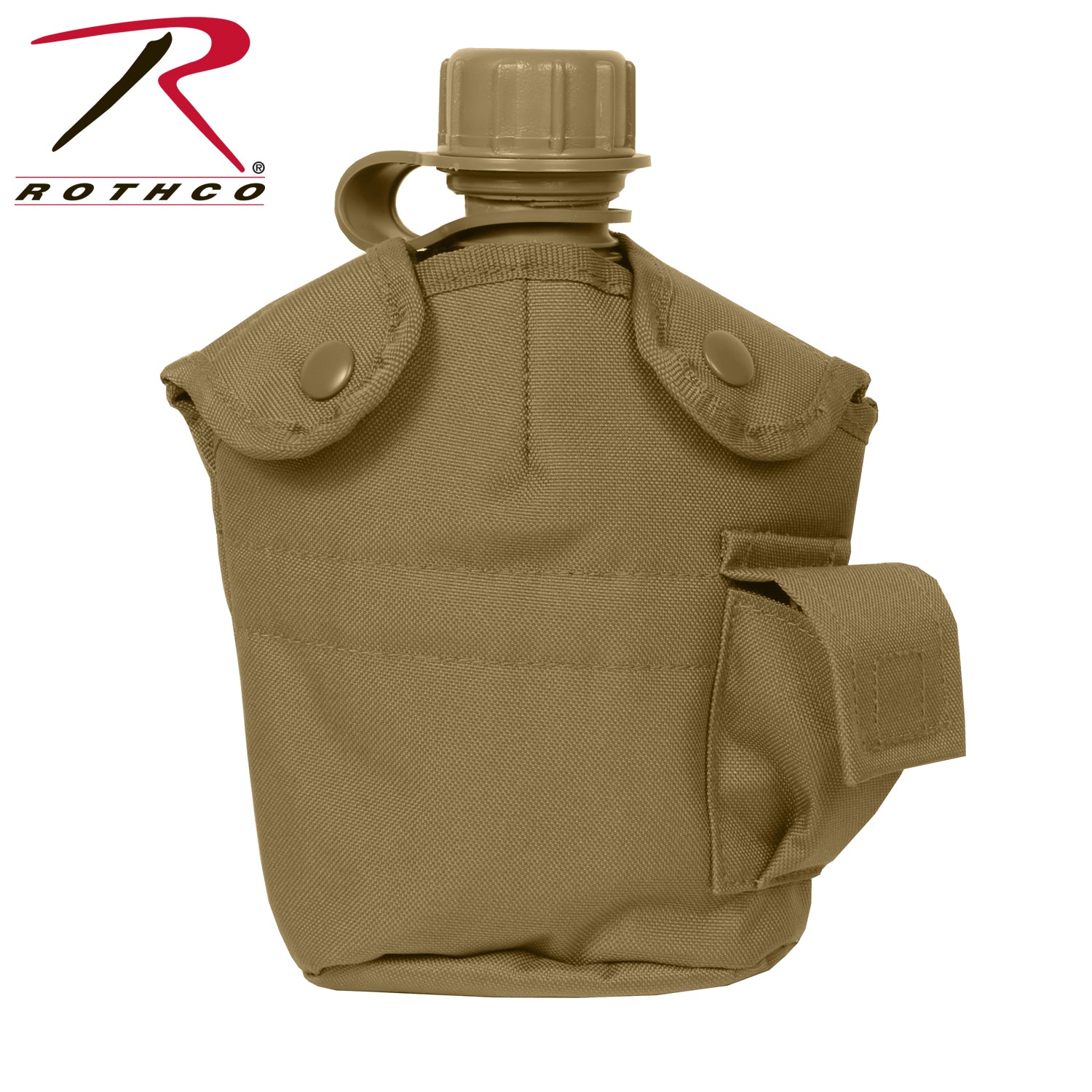 Rothco GI Style MOLLE Canteen Cover in Coyote Brown with 1000D Cordura Nylon