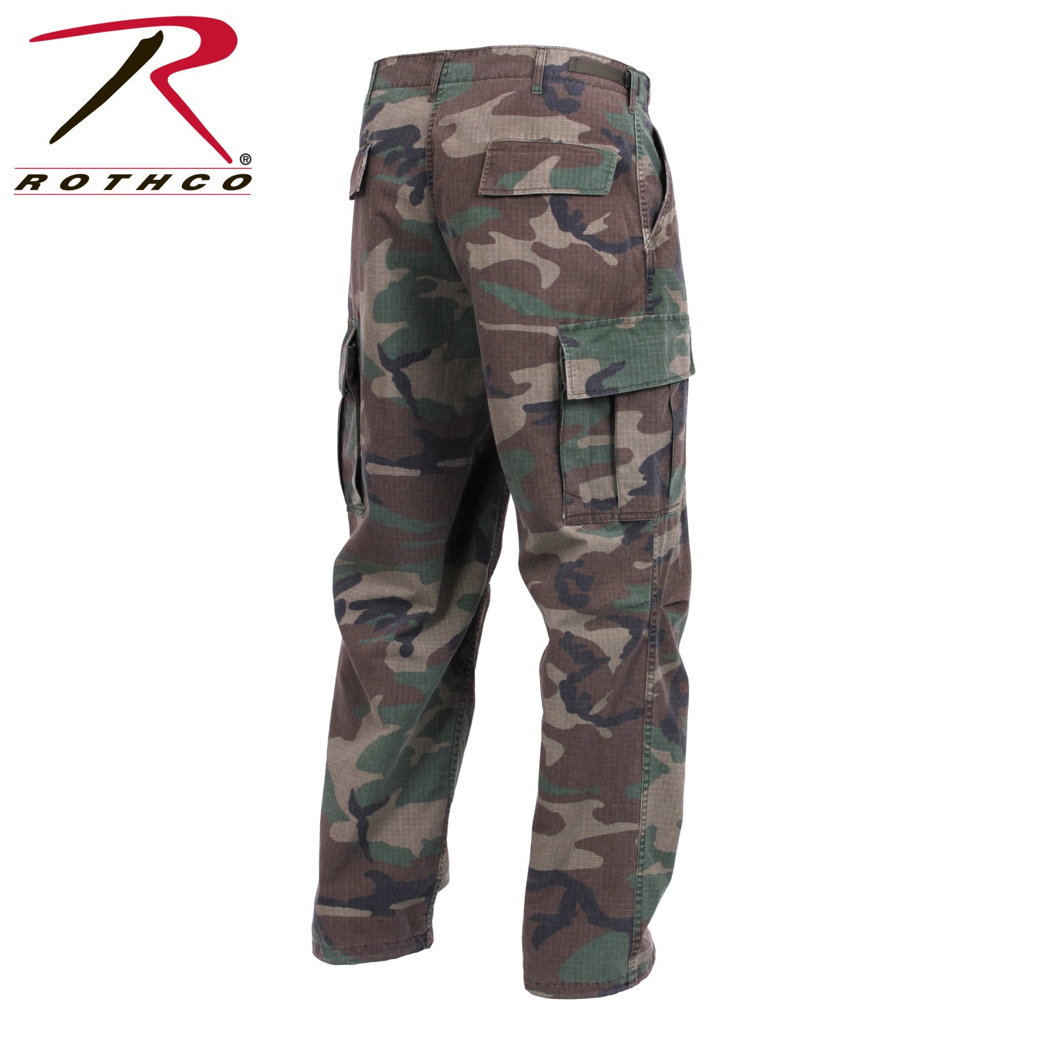 Rothco Vintage Vietnam Rip-Stop Fatigue Pants in Woodland Camo Size M