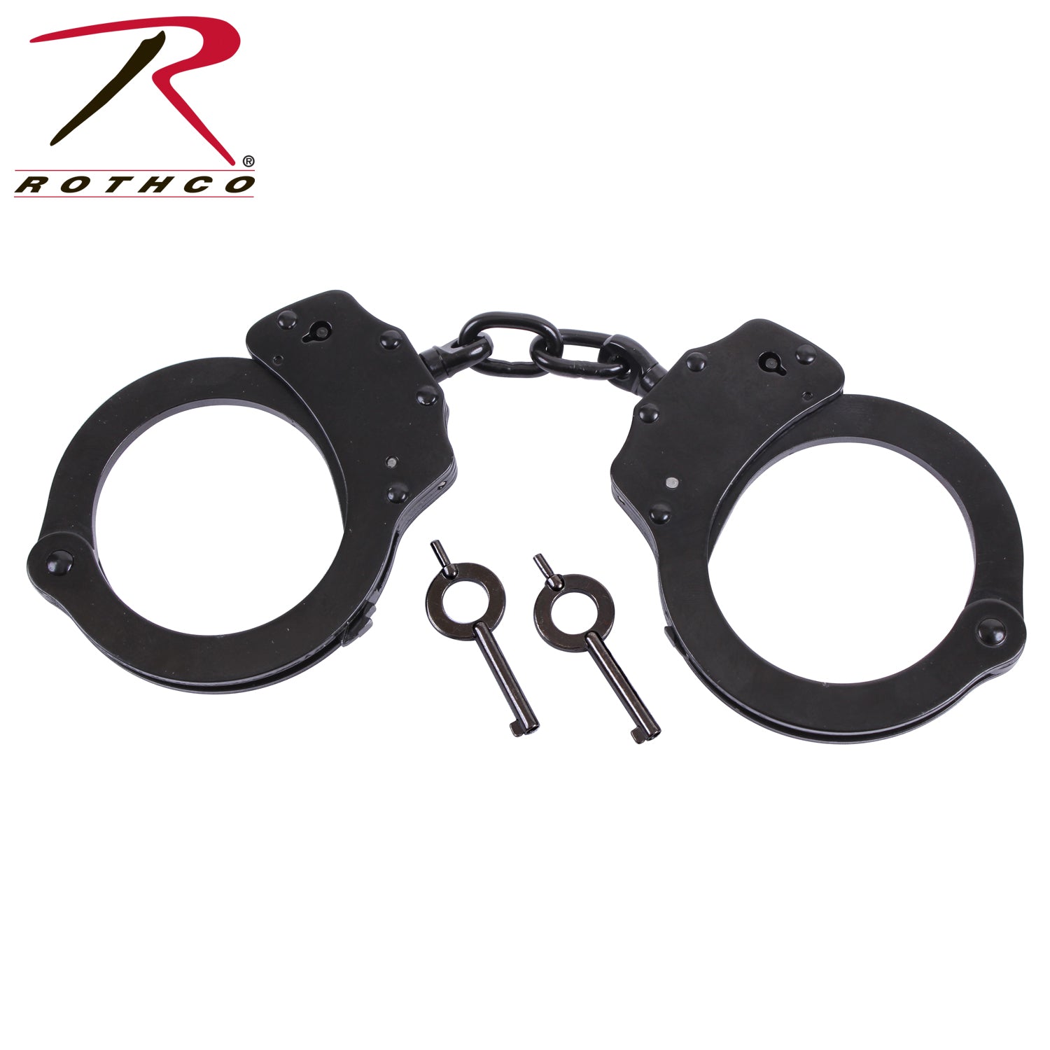 Rothco Stainless Steel Handcuffs Black – Durable Restraint with Double Lock Mechanism