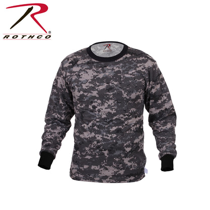 Rothco Long Sleeve Digital Camo T-Shirt in Subdued Urban Digital Camo - Size M