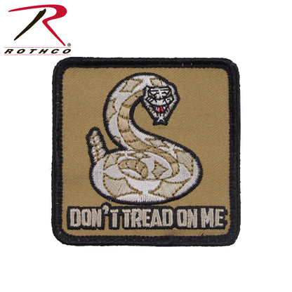 Rothco Don't Tread On Me Morale Patch Tan - Tactical Hook Back Flag Emblem