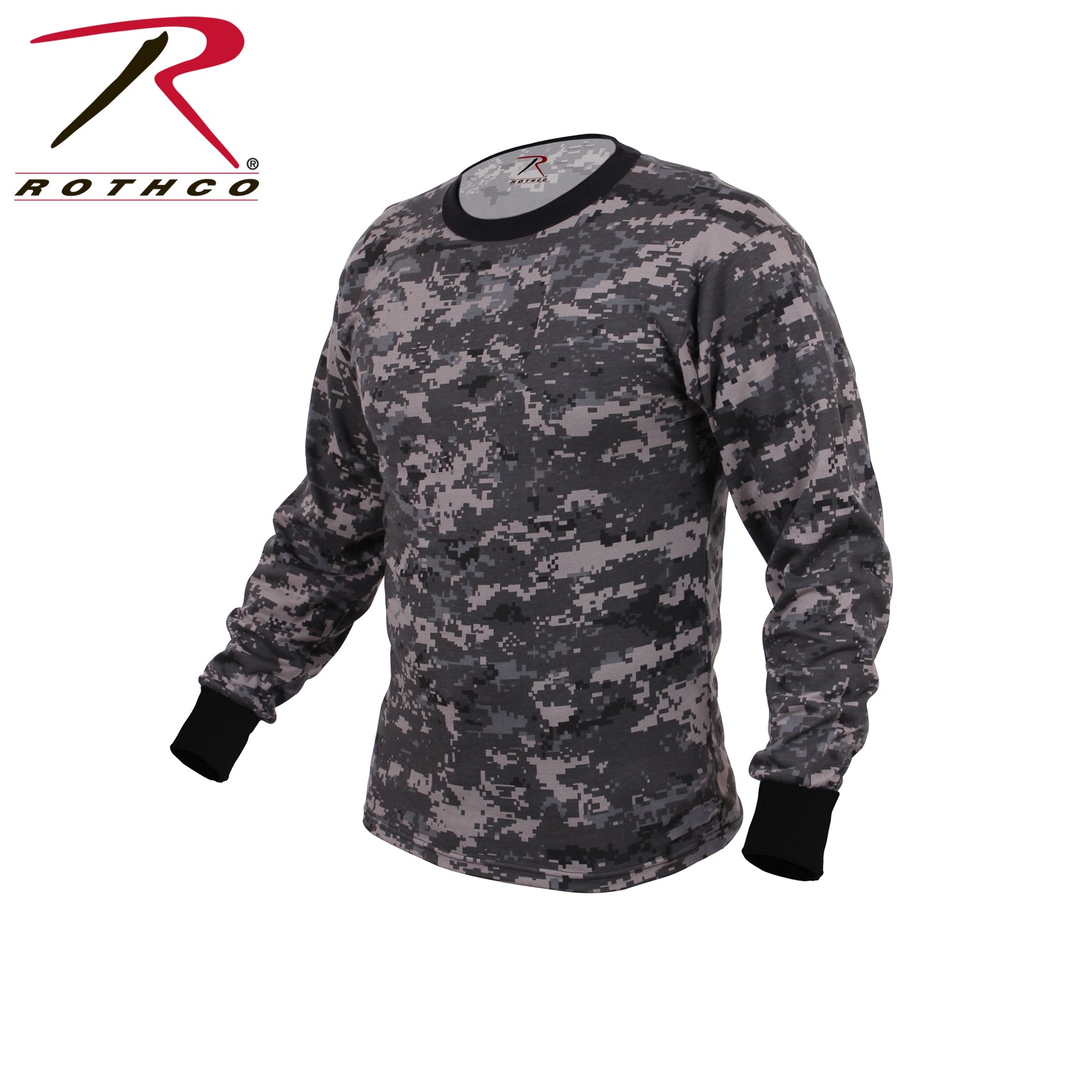 Rothco Long Sleeve Digital Camo T-Shirt in Subdued Urban Digital Camo - Size M