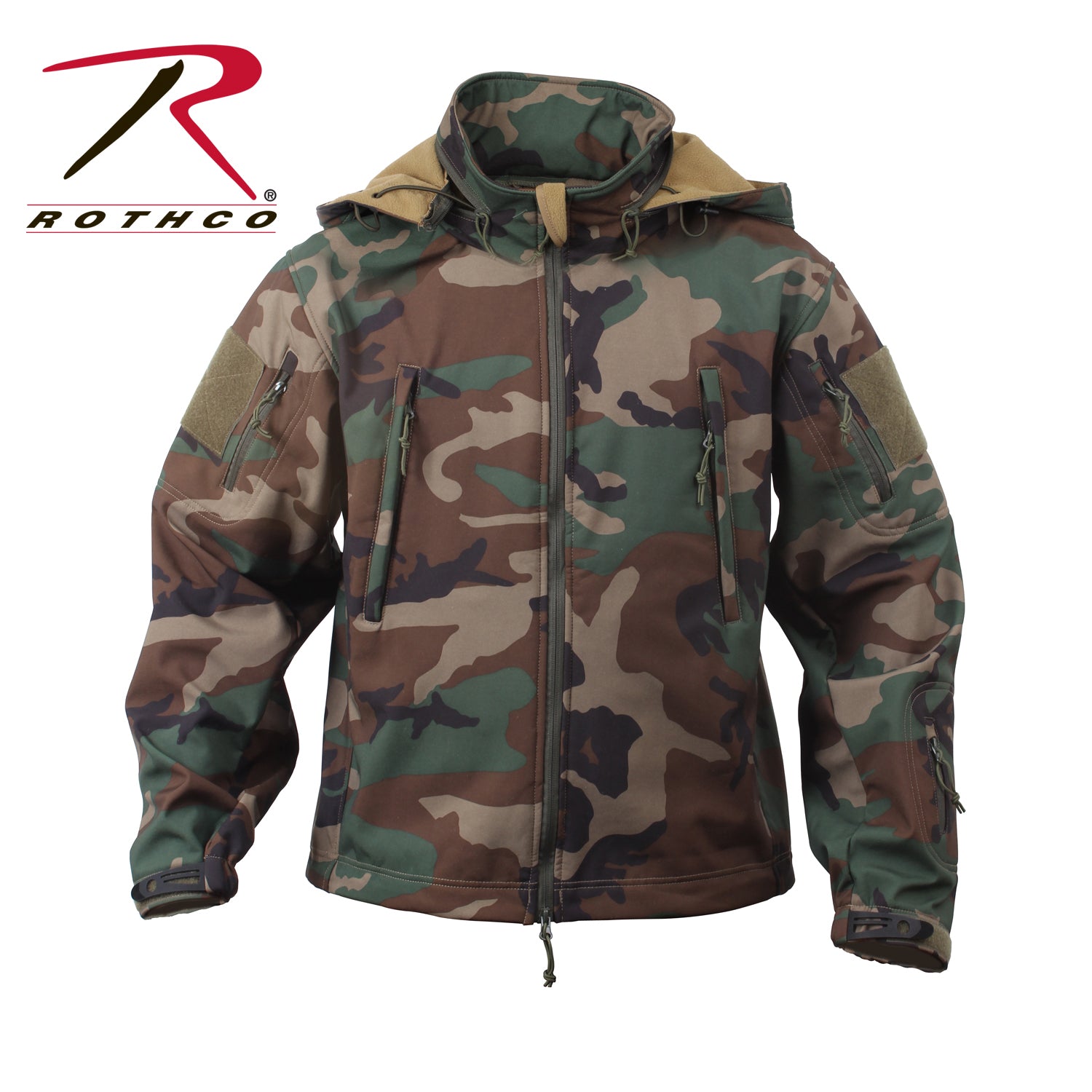 Rothco Special Ops Soft Shell Jacket Woodland Camo Size XL – Waterproof Tactical Outerwear
