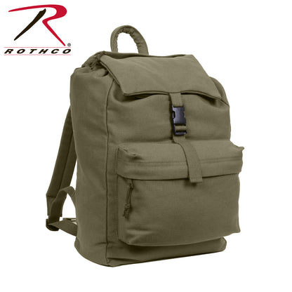 Rothco Canvas Daypack Olive Drab – Durable 34L Outdoor Backpack for Hiking, Travel, and Daily Use