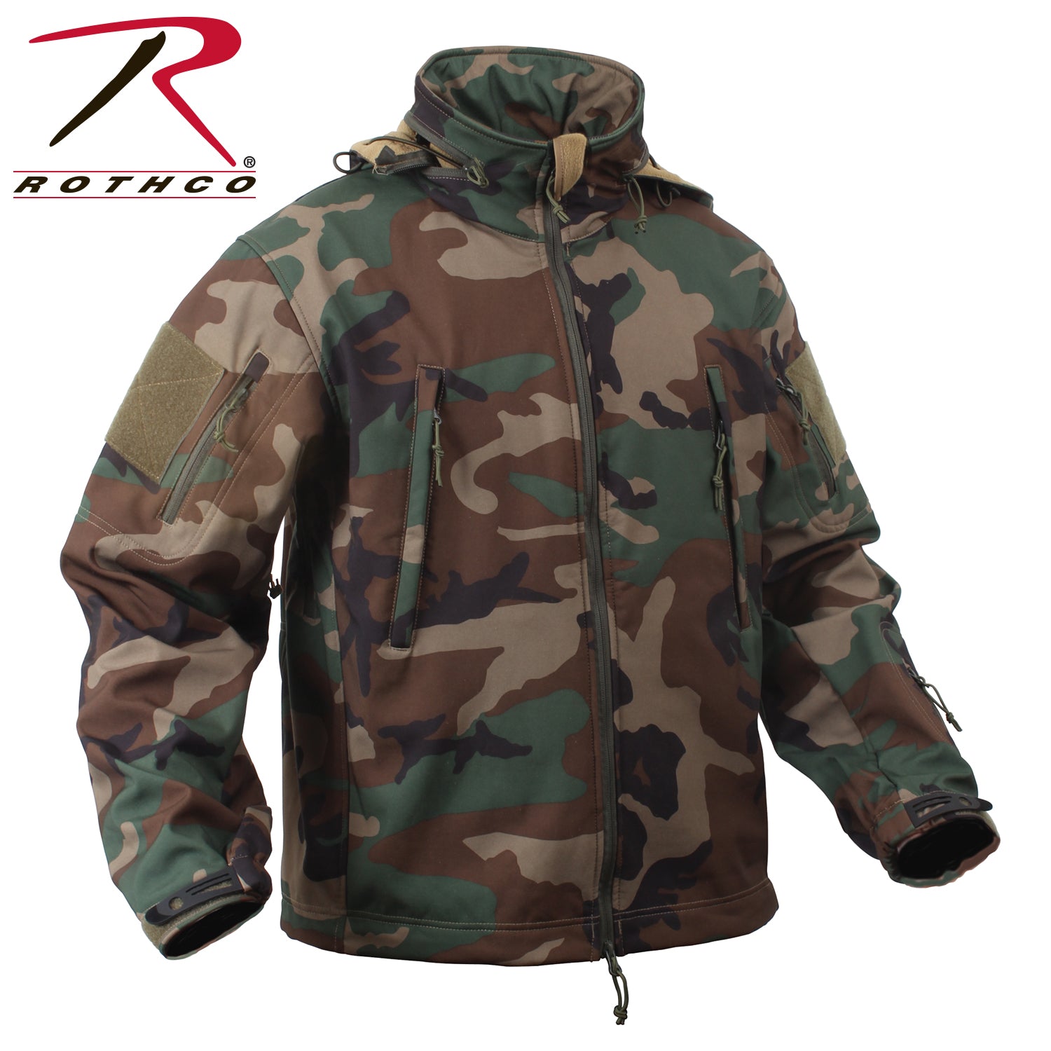 Rothco Special Ops Soft Shell Jacket in Woodland Camo, Size 2XL