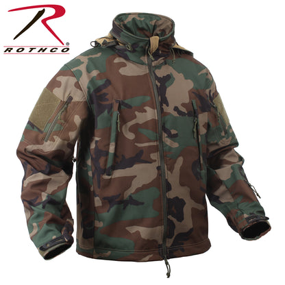 Rothco Special Ops Soft Shell Jacket in Woodland Camo, Size 2XL