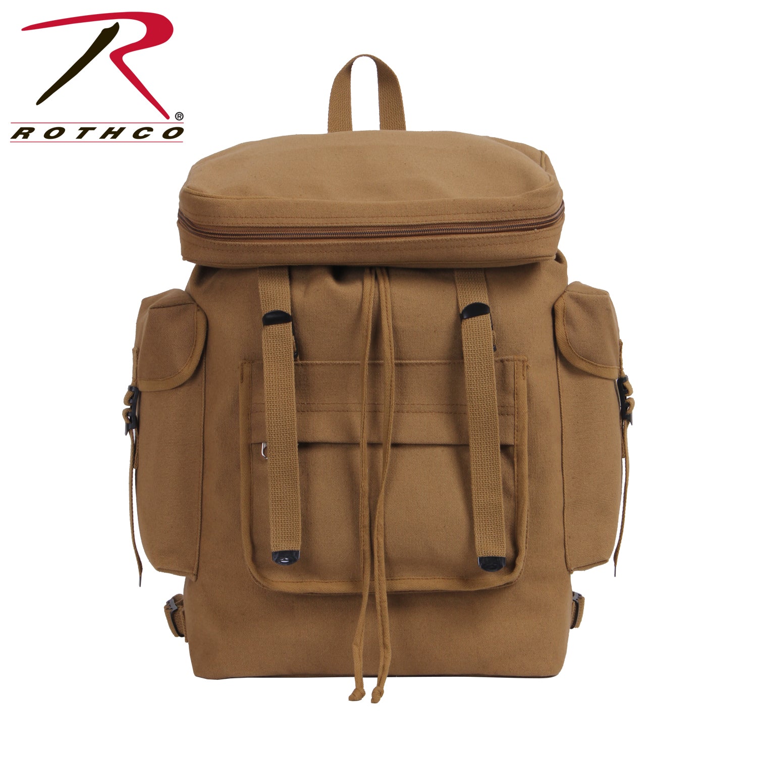 Rothco Canvas European Style Rucksack in Coyote Brown, Part Number 2383
