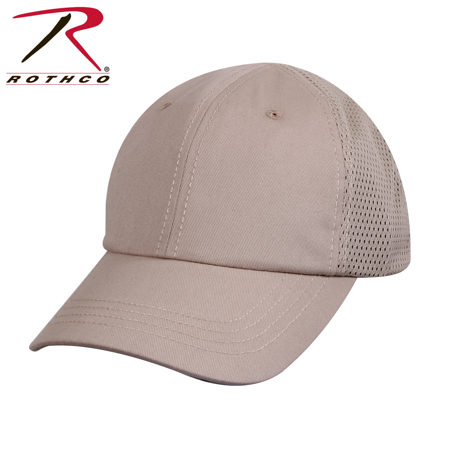 Rothco Mesh Back Tactical Cap Khaki with Moisture-Wicking Mesh and Durable Cotton Front Panels