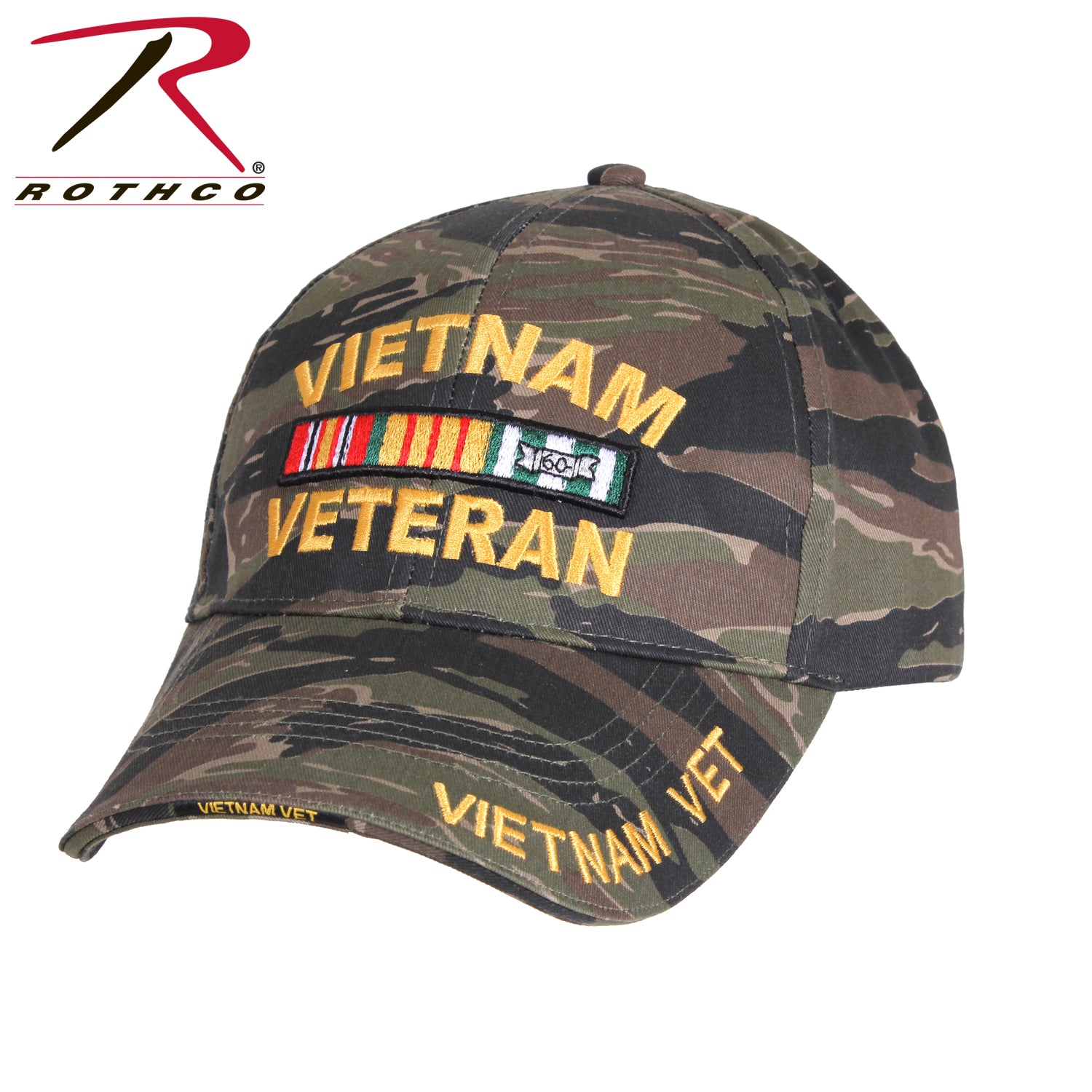 Rothco Deluxe Low Profile Vietnam Veteran Insignia Cap in Tiger Stripe Camo