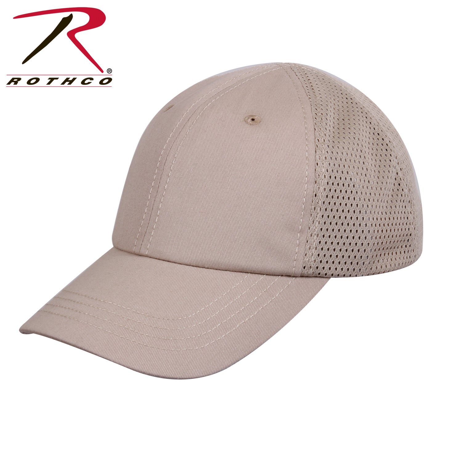 Rothco Mesh Back Tactical Cap Khaki with Moisture-Wicking Mesh and Durable Cotton Front Panels