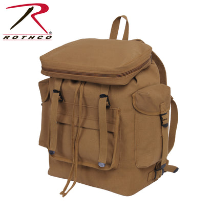 Rothco Canvas European Style Rucksack in Coyote Brown, Part Number 2383