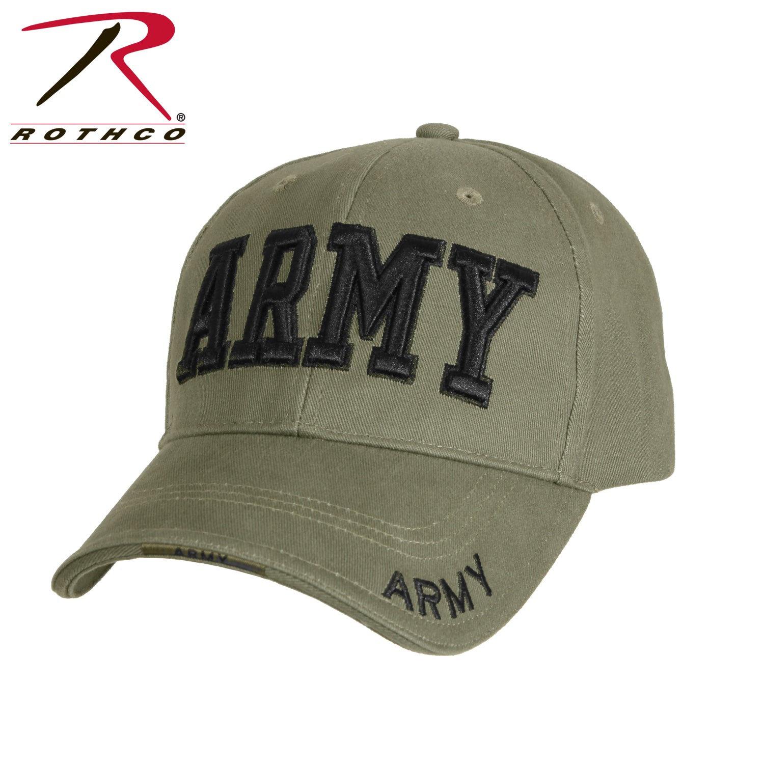 Rothco Deluxe Army Embroidered Low Profile Insignia Cap in Olive Drab