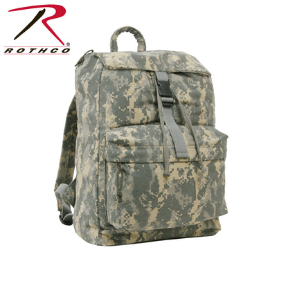 Rothco Canvas Daypack ACU Digital Camo - 34L Heavyweight Cotton Backpack for Outdoor Adventures
