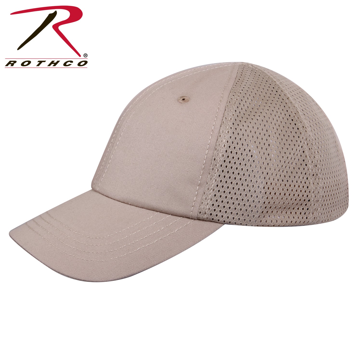 Rothco Mesh Back Tactical Cap Khaki with Moisture-Wicking Mesh and Durable Cotton Front Panels