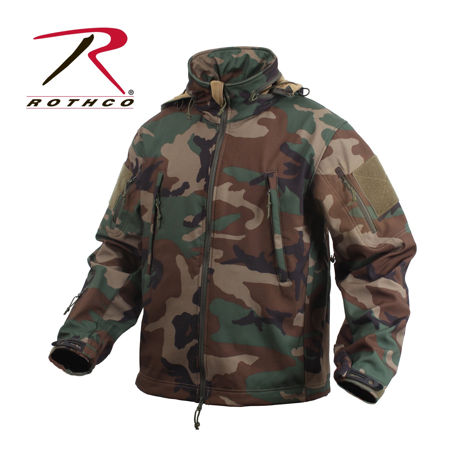 Rothco Special Ops Soft Shell Jacket in Woodland Camo, Size 3XL