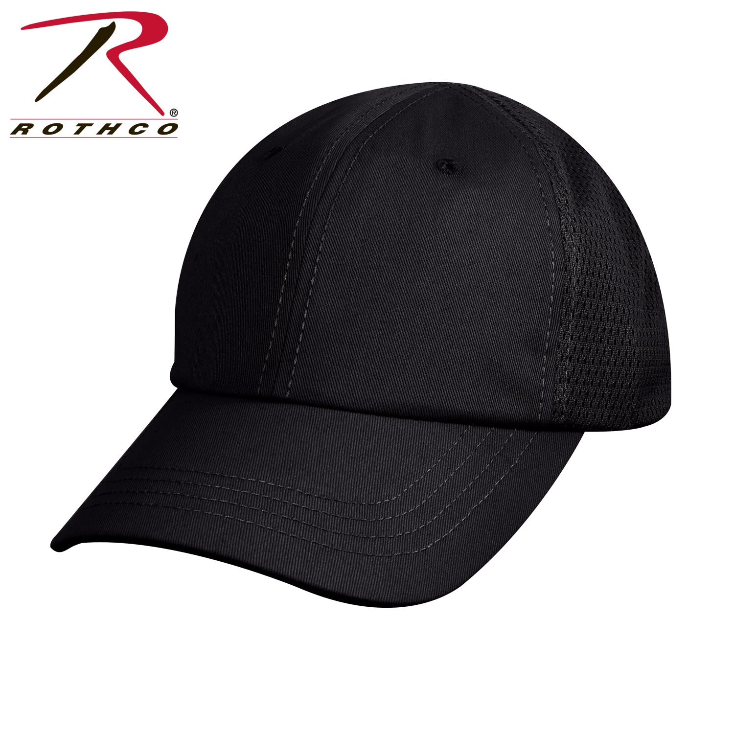 Rothco Mesh Back Tactical Cap Black - Durable Baseball Hat for Active Use