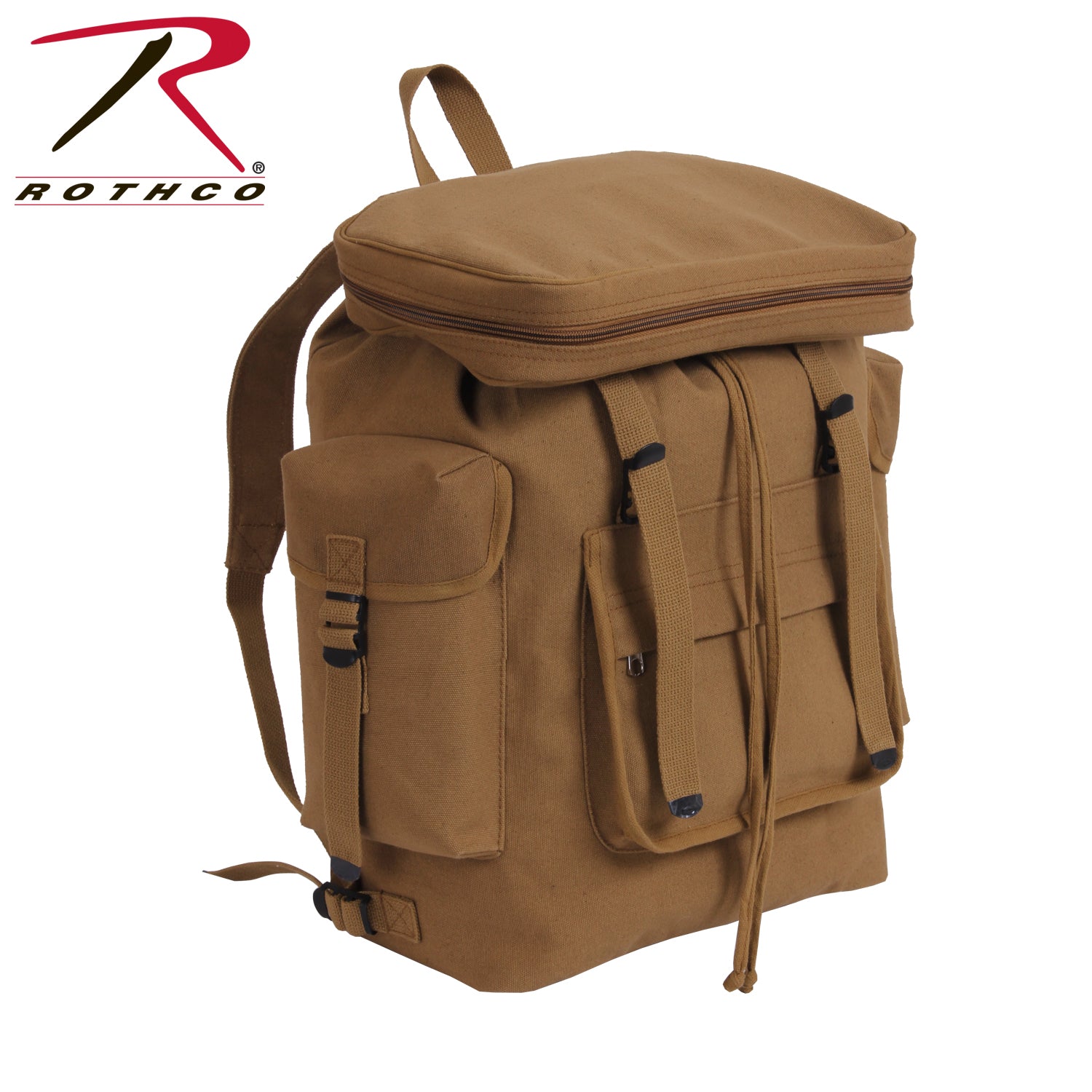 Rothco Canvas European Style Rucksack in Coyote Brown, Part Number 2383
