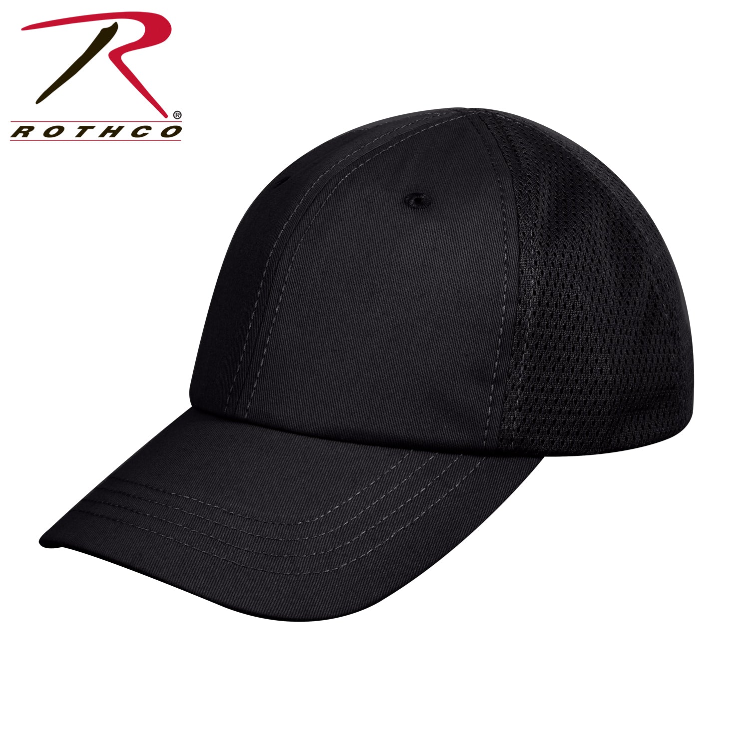 Rothco Mesh Back Tactical Cap Black - Durable Baseball Hat for Active Use