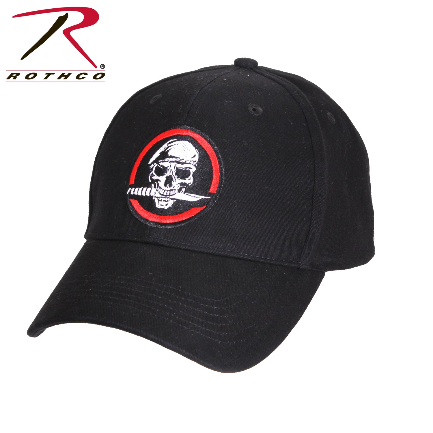 Rothco Skull/Knife Deluxe Low Profile Cap - Durable Brushed Cotton Twill Military Style Hat
