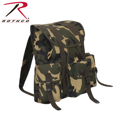 Rothco Heavyweight Mini Alice Pack Woodland Camo - Durable Canvas Backpack with 20L Capacity