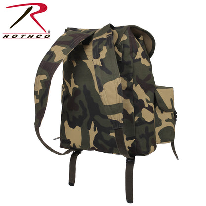Rothco Heavyweight Mini Alice Pack Woodland Camo - Durable Canvas Backpack with 20L Capacity