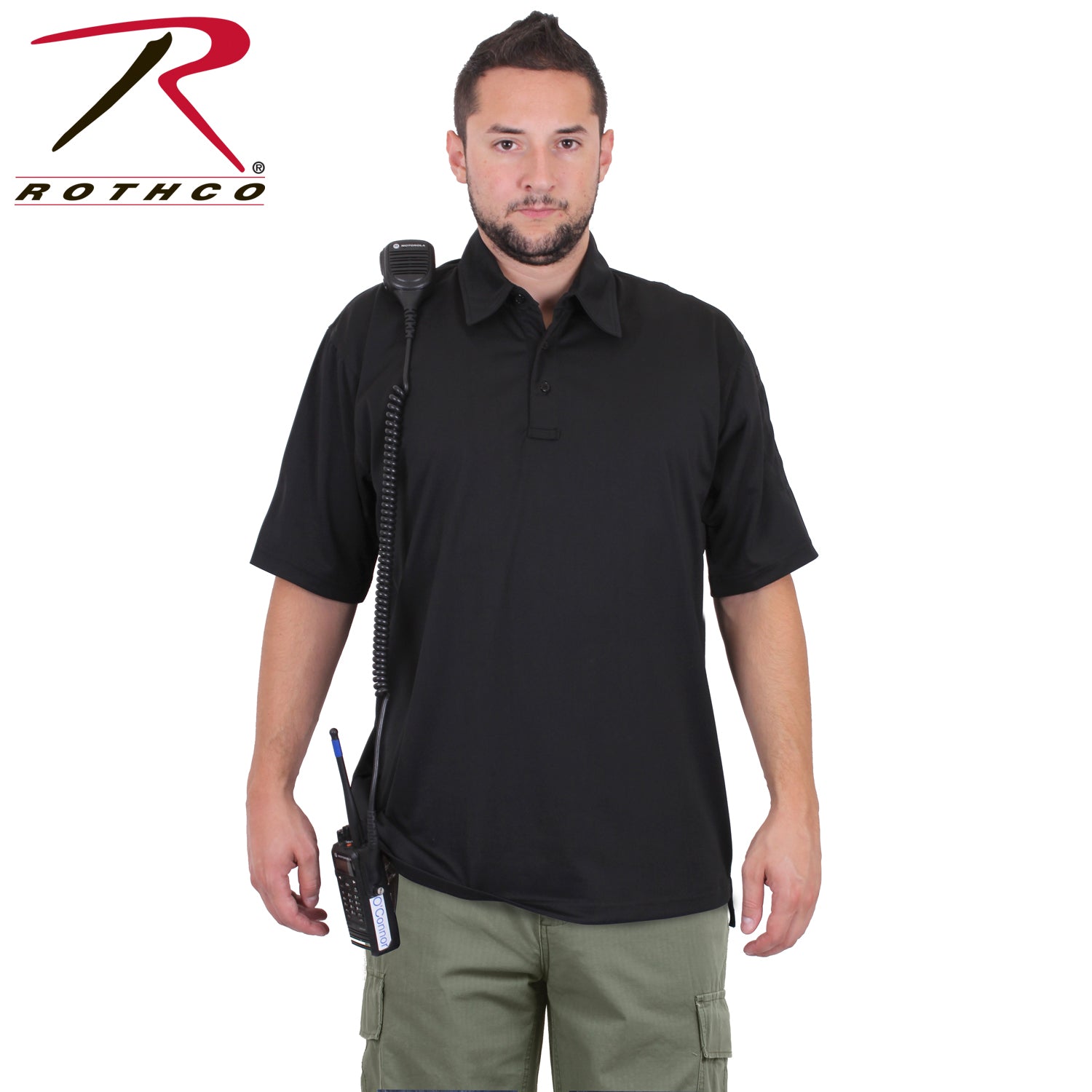 Rothco Tactical Performance Polo Shirt for Law Enforcement – Size Large, Black