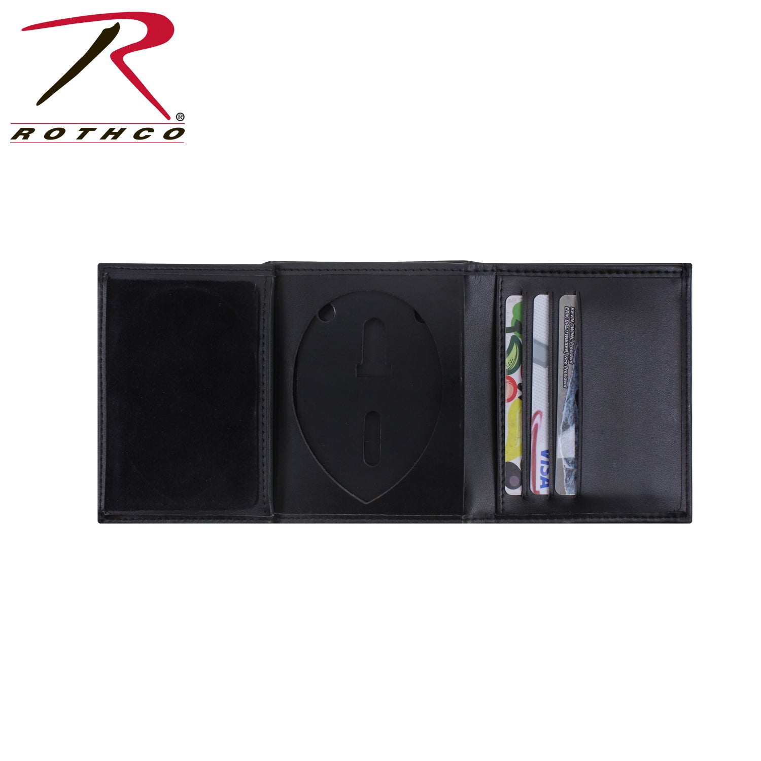 Rothco Leather ID & Badge Wallet with Badge Tab and Multiple Card Slots