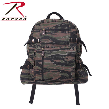 Rothco Jumbo Vintage Canvas Backpack with Tiger Stripe Camo - 28L Capacity