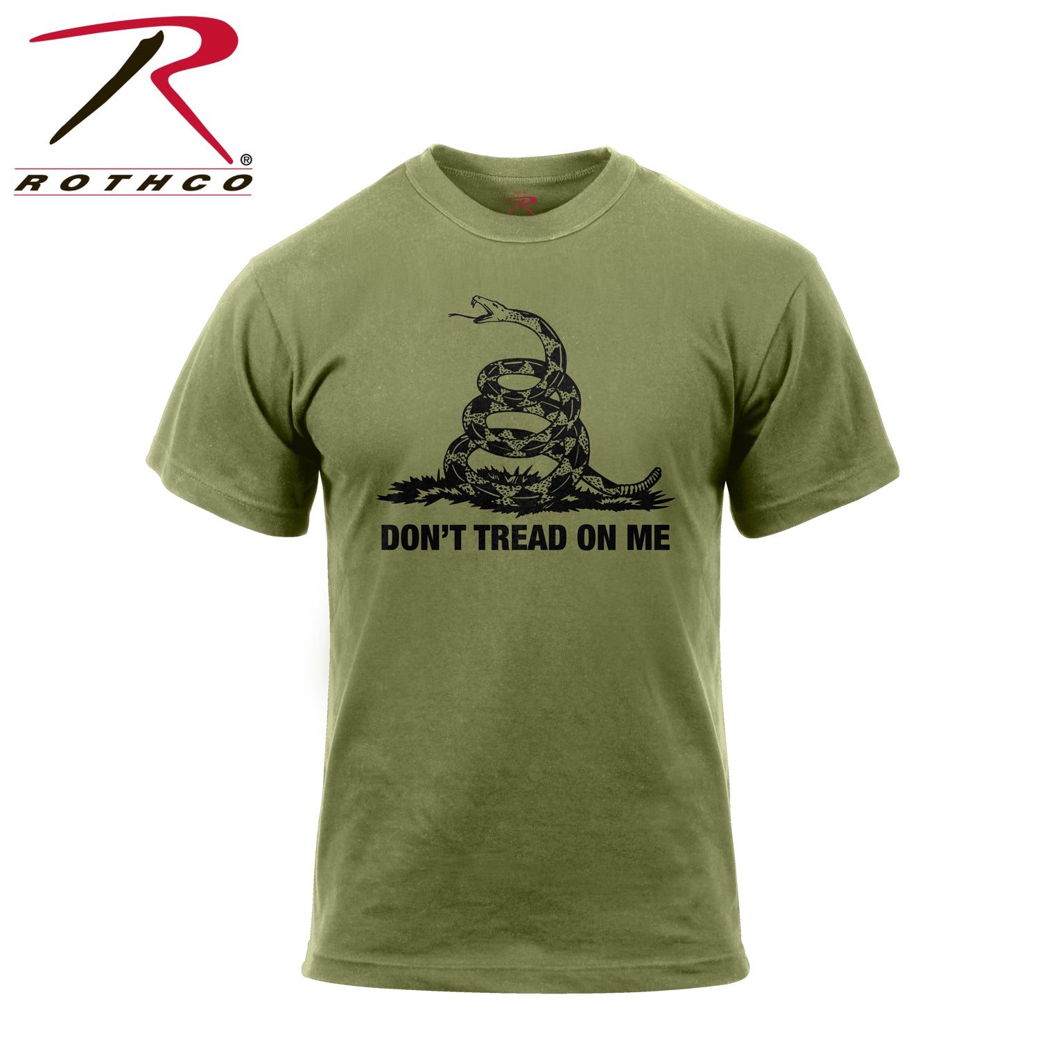 Rothco Don't Tread On Me T-Shirt in Olive Drab - Size Small