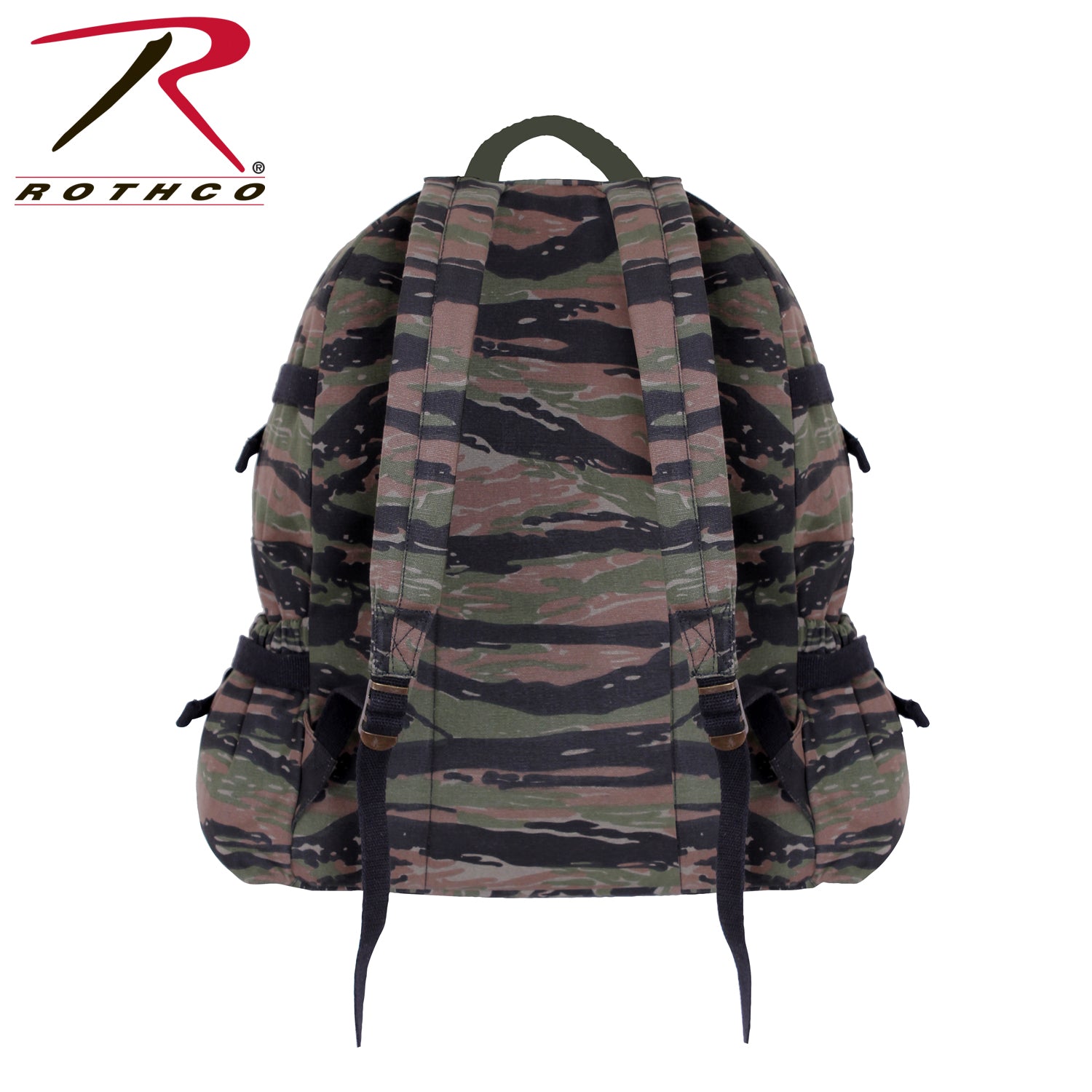 Rothco Jumbo Vintage Canvas Backpack with Tiger Stripe Camo - 28L Capacity