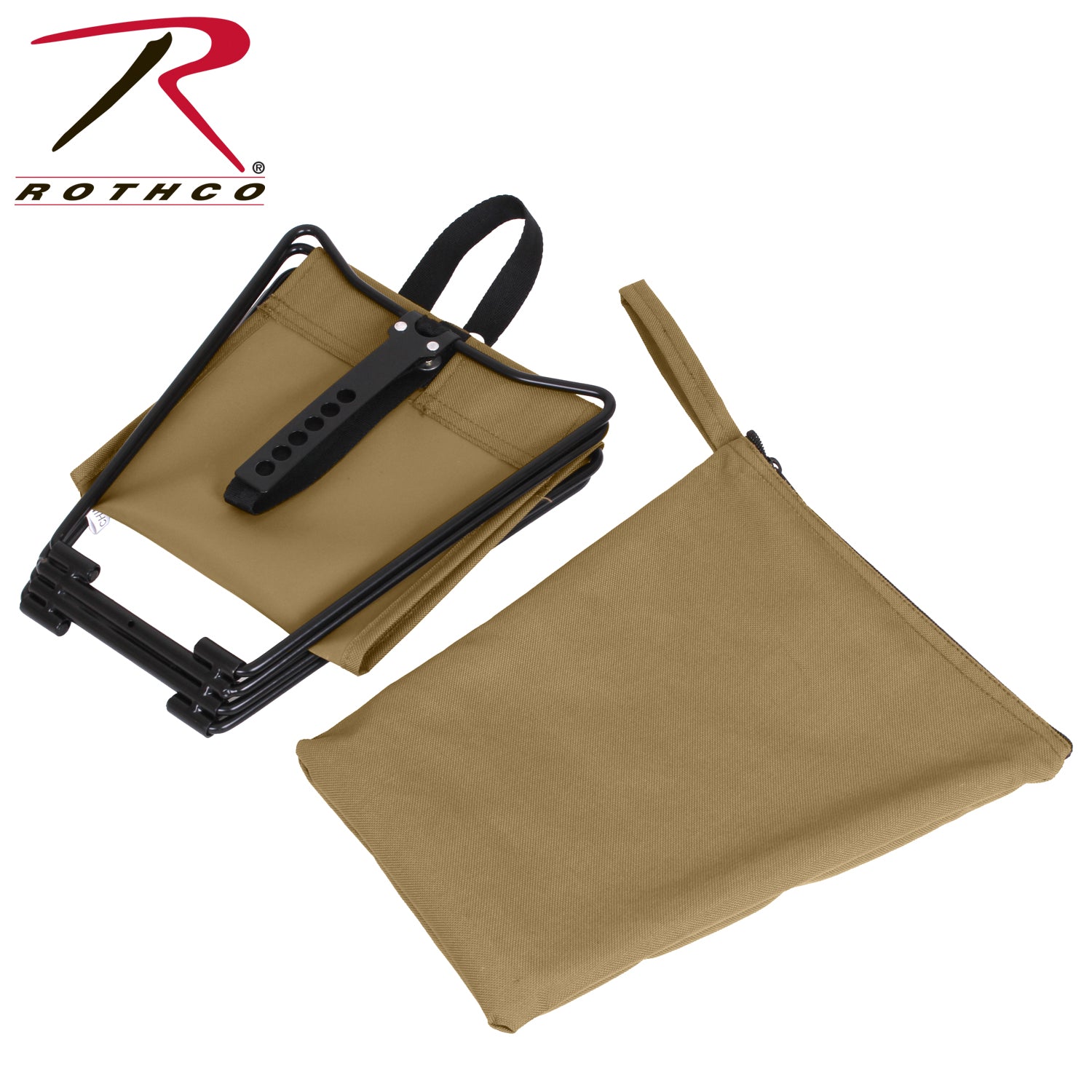 Rothco Folding Camp Stool in Coyote Brown – Lightweight and Portable Seating for Outdoor Activities
