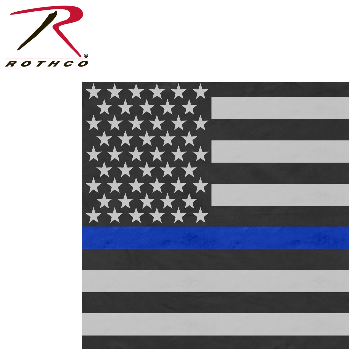 Rothco Thin Blue Line Flag Bandana - 22 x 22 inches Support for Law Enforcement