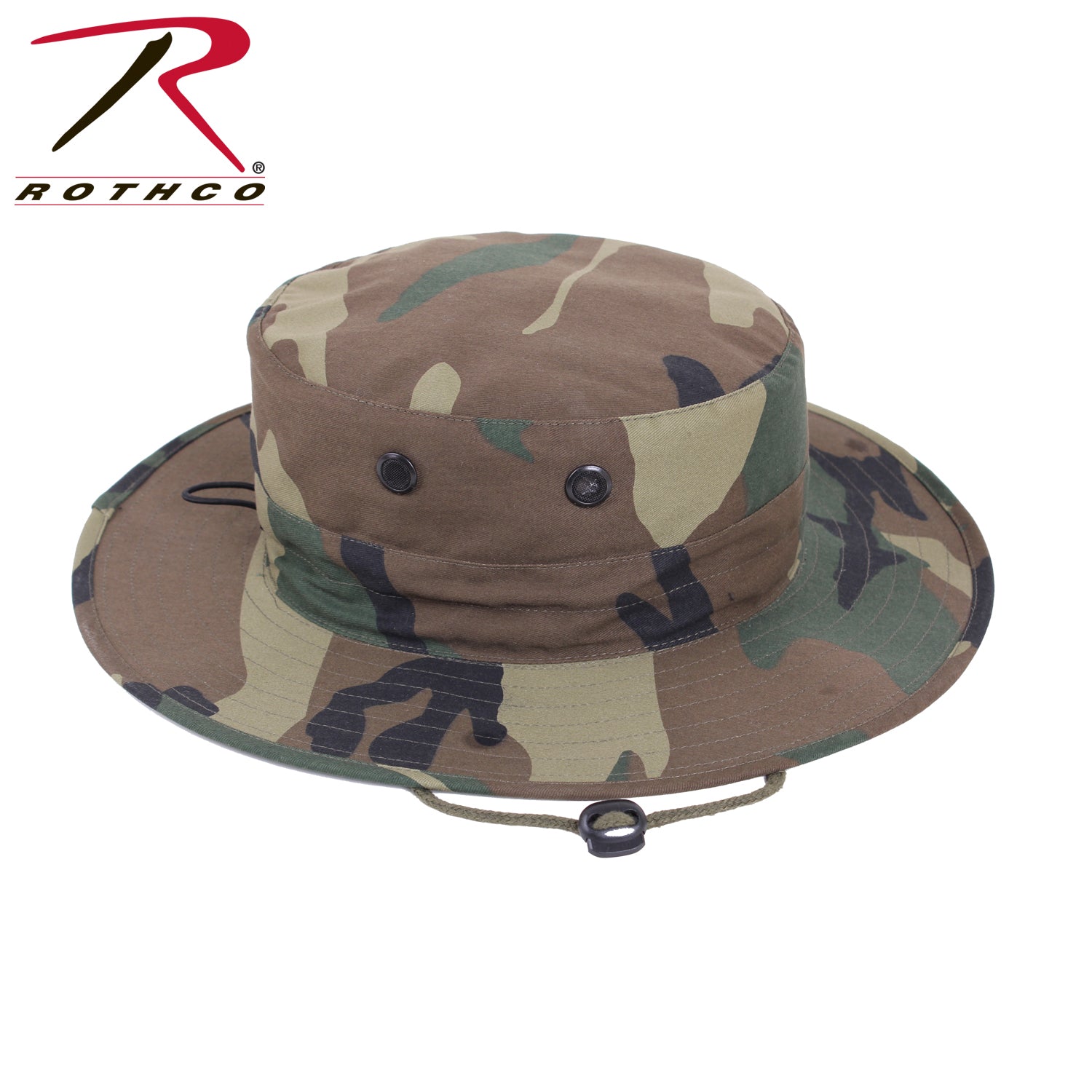 Rothco Adjustable Boonie Hat Woodland Camo – Durable Military-Style Sun Protection for Outdoor Activities