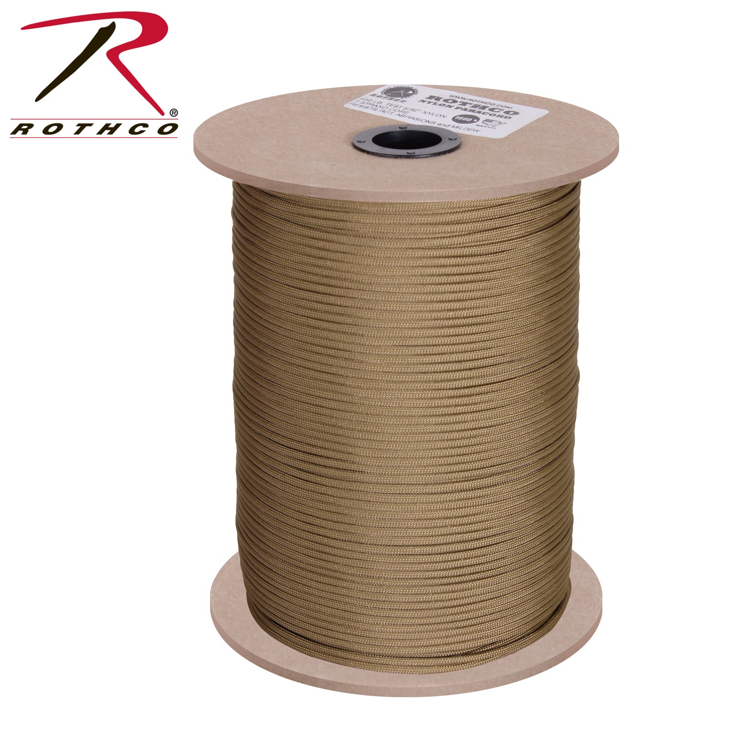 Rothco Nylon Paracord 550lb – 1000 Foot Spool in Coyote Brown, Part Number 271