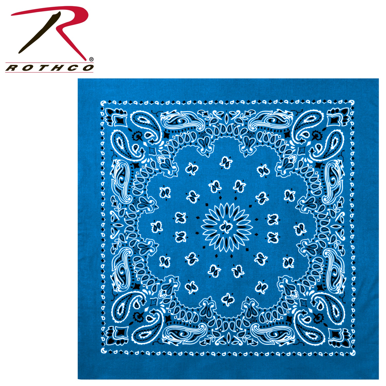 Rothco Trainmen Paisley Bandana – Extra-Large 27 x 27 Inches in Royal Blue