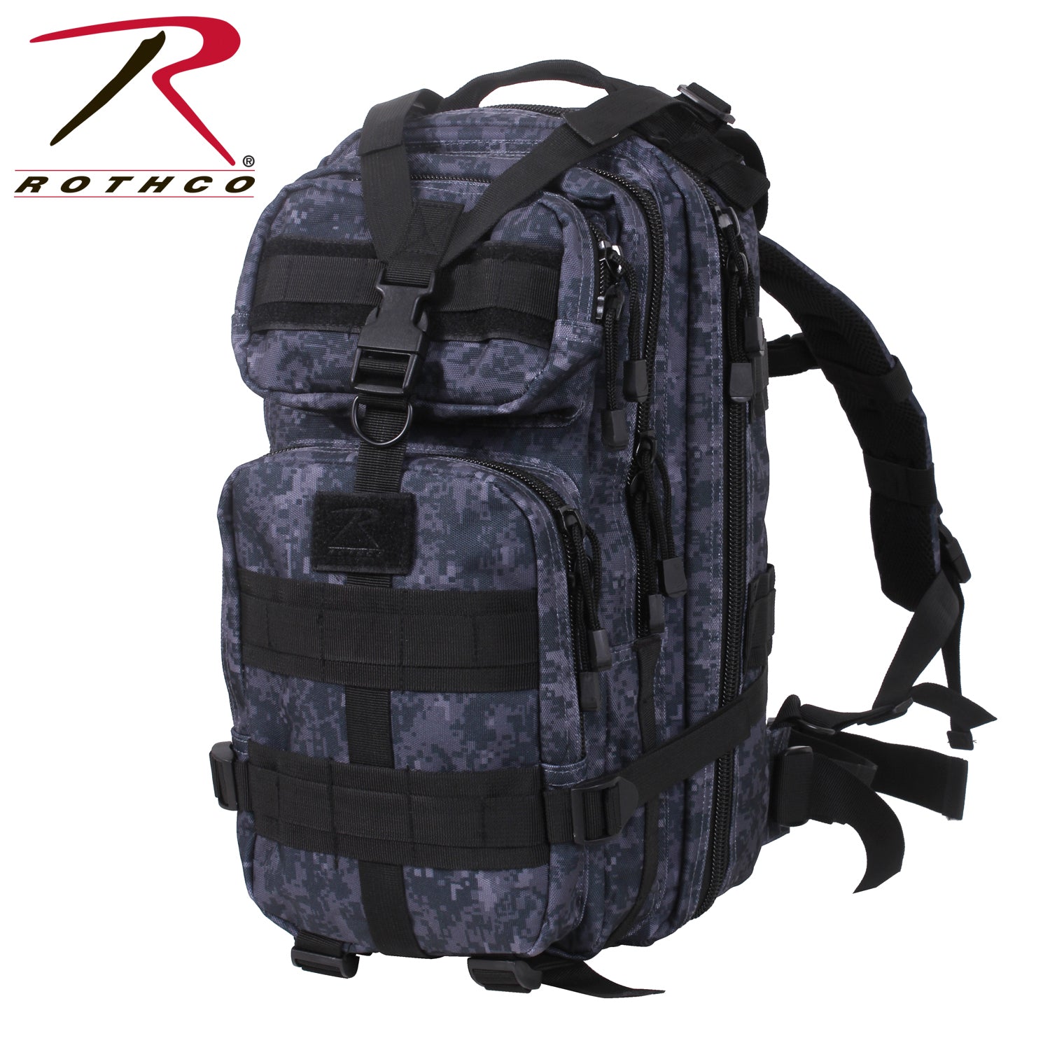 Rothco Medium Transport Pack Midnight Digital Camo – Tactical 25L Backpack for Outdoor & Emergency Use