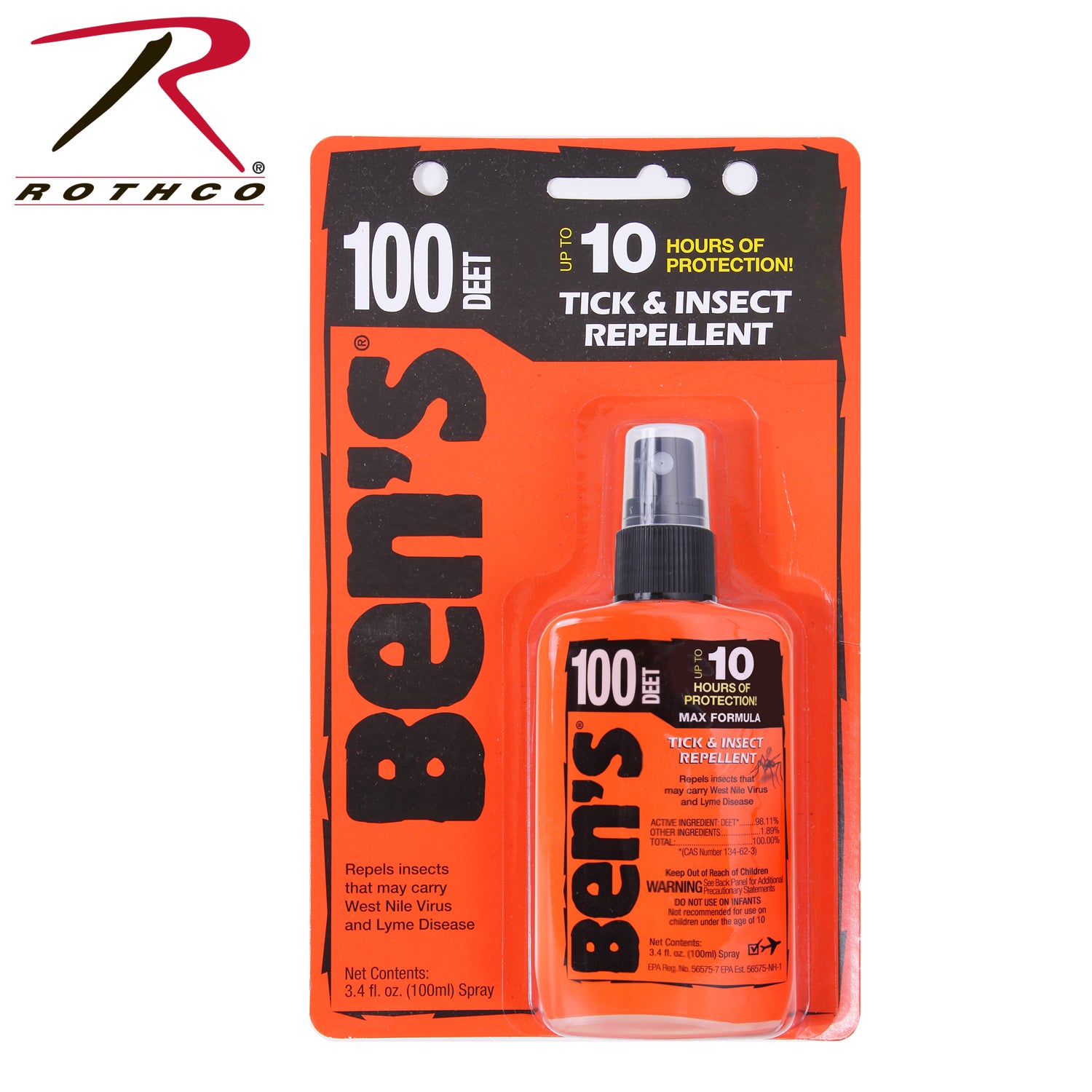 Ben's 100 Max DEET Insect Repellent Spray – 3.4 oz Pump Bottle for Long-Lasting Protection