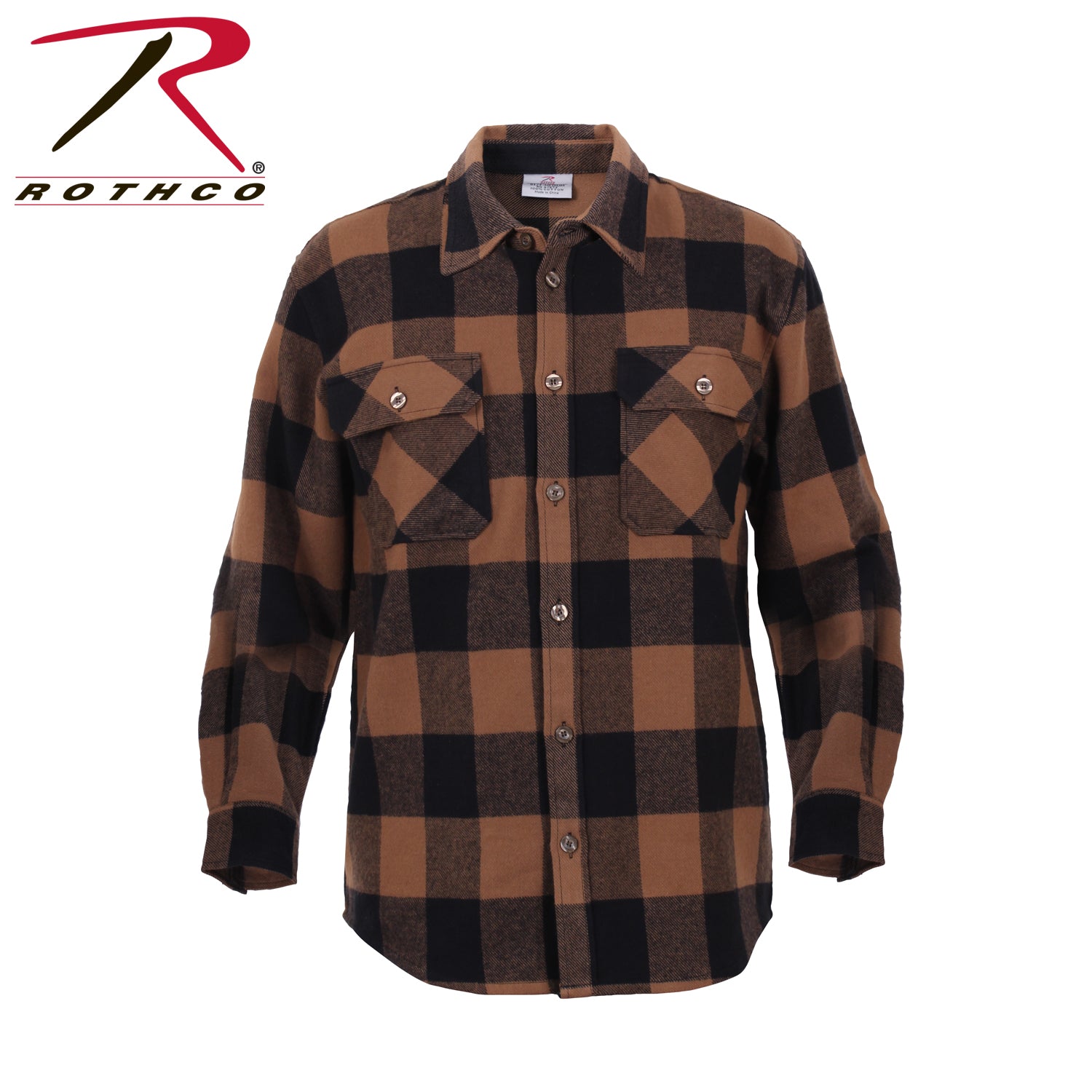 Rothco Extra Heavyweight Buffalo Plaid Flannel Shirt Brown Plaid Size M
