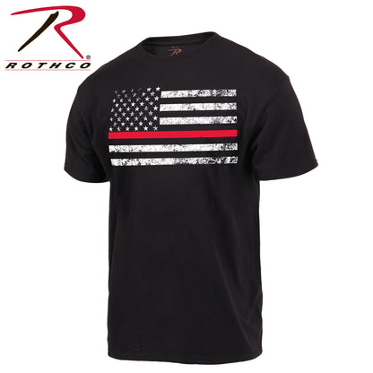 Rothco Thin Red Line Flag T-Shirt Size Large – Support Firefighters and First Responders