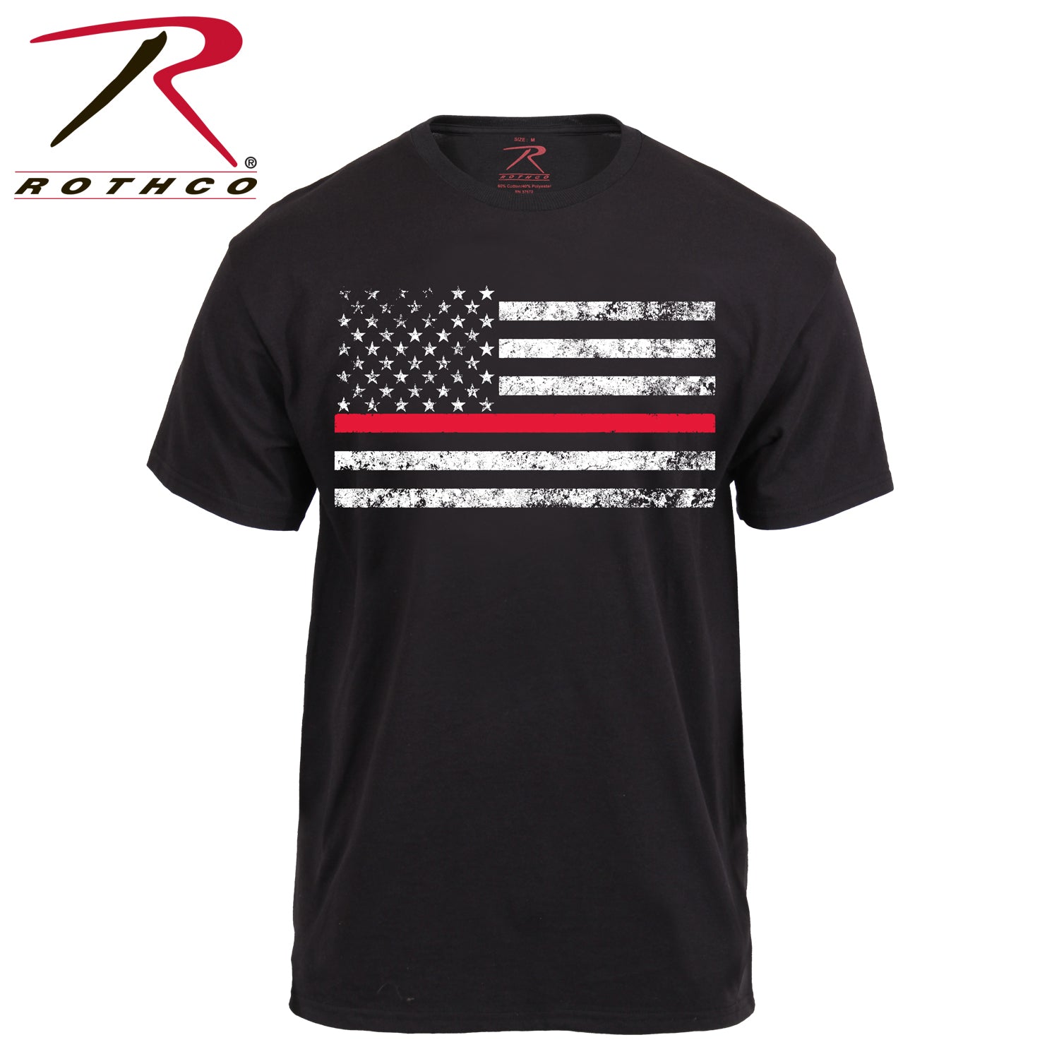 Rothco Thin Red Line Flag T-Shirt in XL – Support Firefighters and First Responders