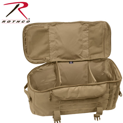 Rothco 3-In-1 Convertible Mission Bag in Coyote Brown - Versatile Tactical Duffle with Backpack and Messenger Options