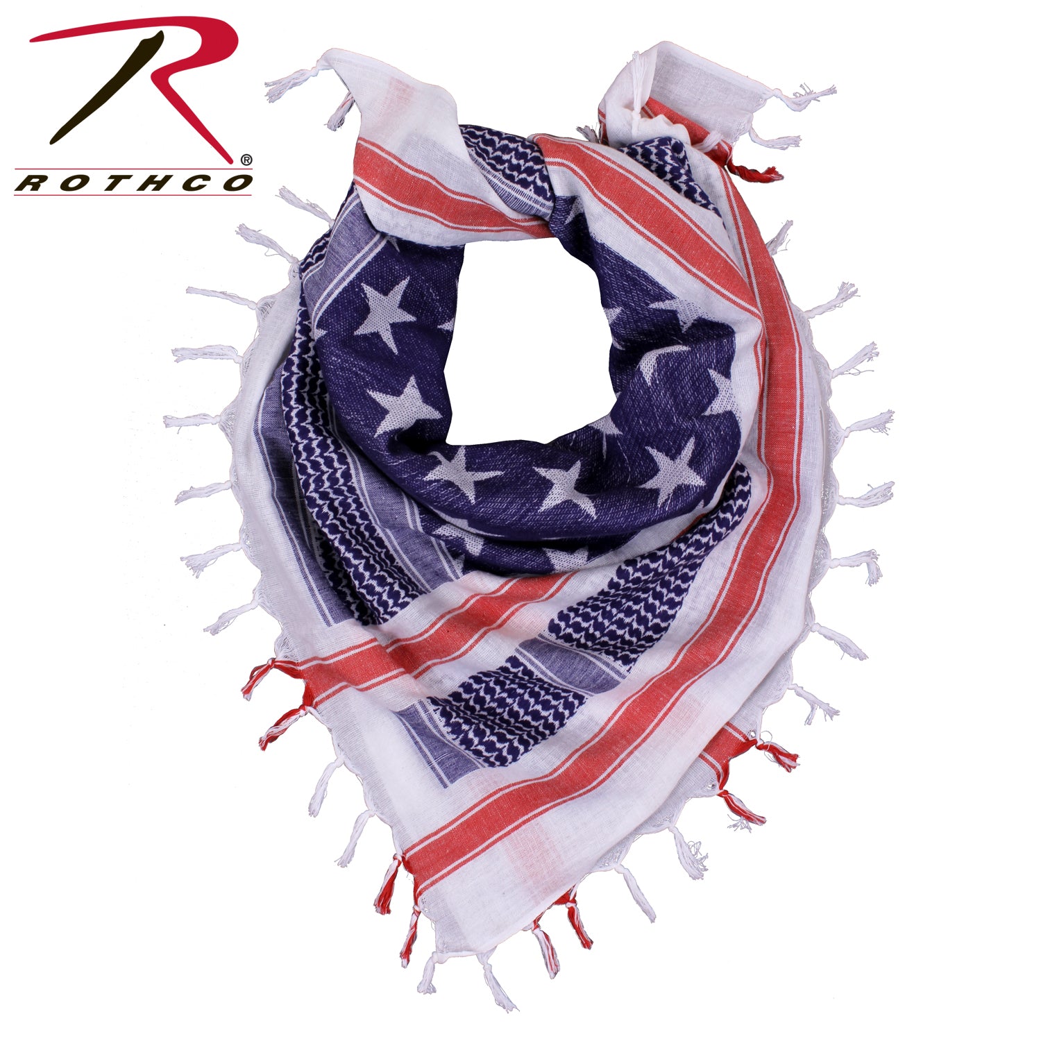 Rothco Stars and Stripes US Flag Shemagh Tactical Desert Keffiyeh Scarf Red, White & Blue