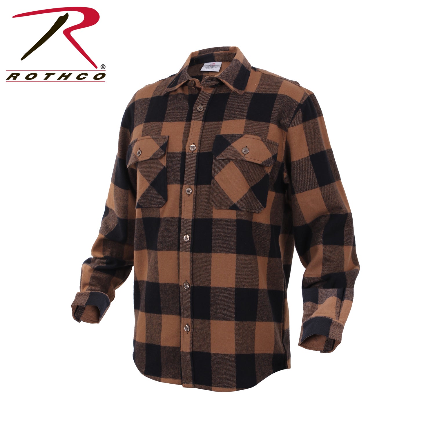 Rothco Extra Heavyweight Buffalo Plaid Flannel Shirt Brown Plaid Size 3XL