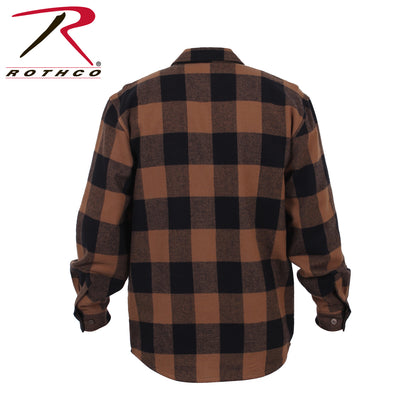 Rothco Extra Heavyweight Brown Plaid Flannel Shirt Size Large