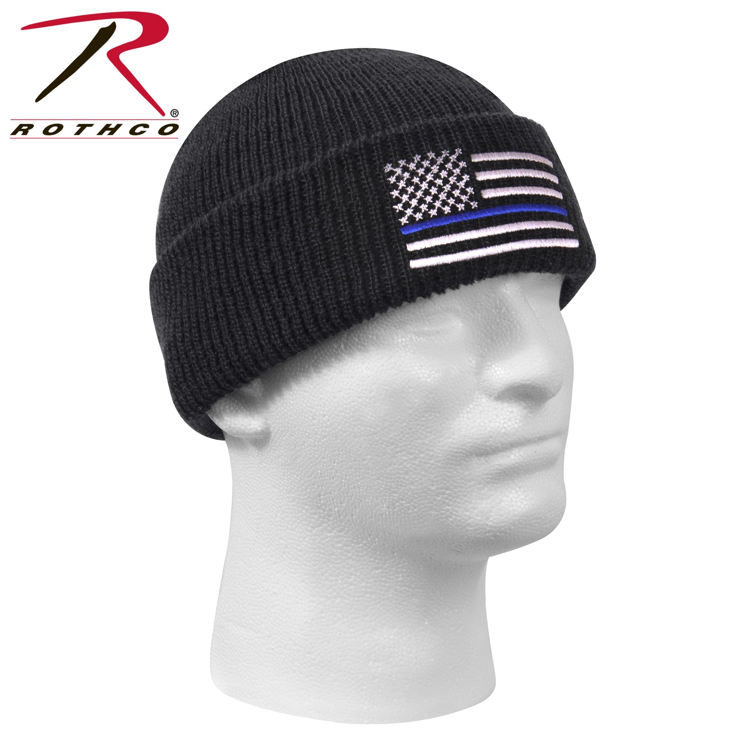 Rothco Thin Blue Line Deluxe Embroidered Watch Cap - Support Law Enforcement in Cold Weather